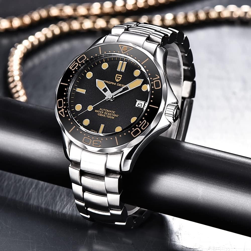 Pagani Design PD-1667 40mm Mens Automatic Waterproof Mechanical Watch with (Japanese NH-35 Movement) 007 Seamaster Hommage