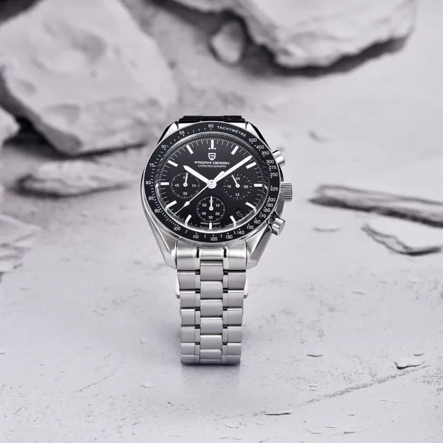 Men Silver Stainless Steel Strap Watch
