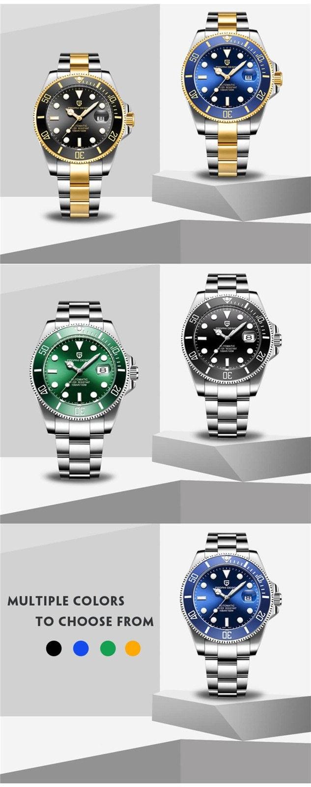 Pagani Design PD-1661 Waterproof Mechanical Automatic Watch Stainless Steel Men's 40MM Watch (Submariner)