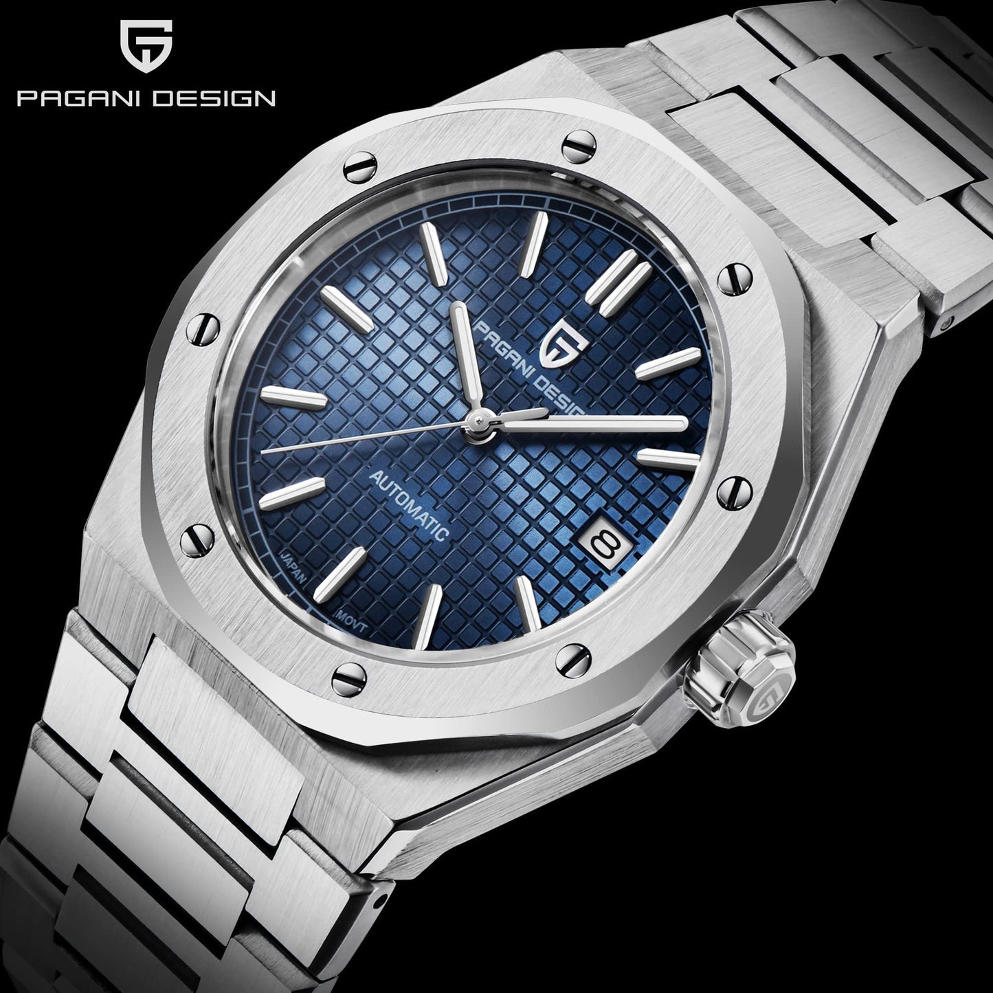 Pagani Design PD-1673 Royal Oak Men's 40mm NH35A Automatic Mechanical Watch 100M Waterproof Sapphire Crystal Stainless Steel Luminous Watch