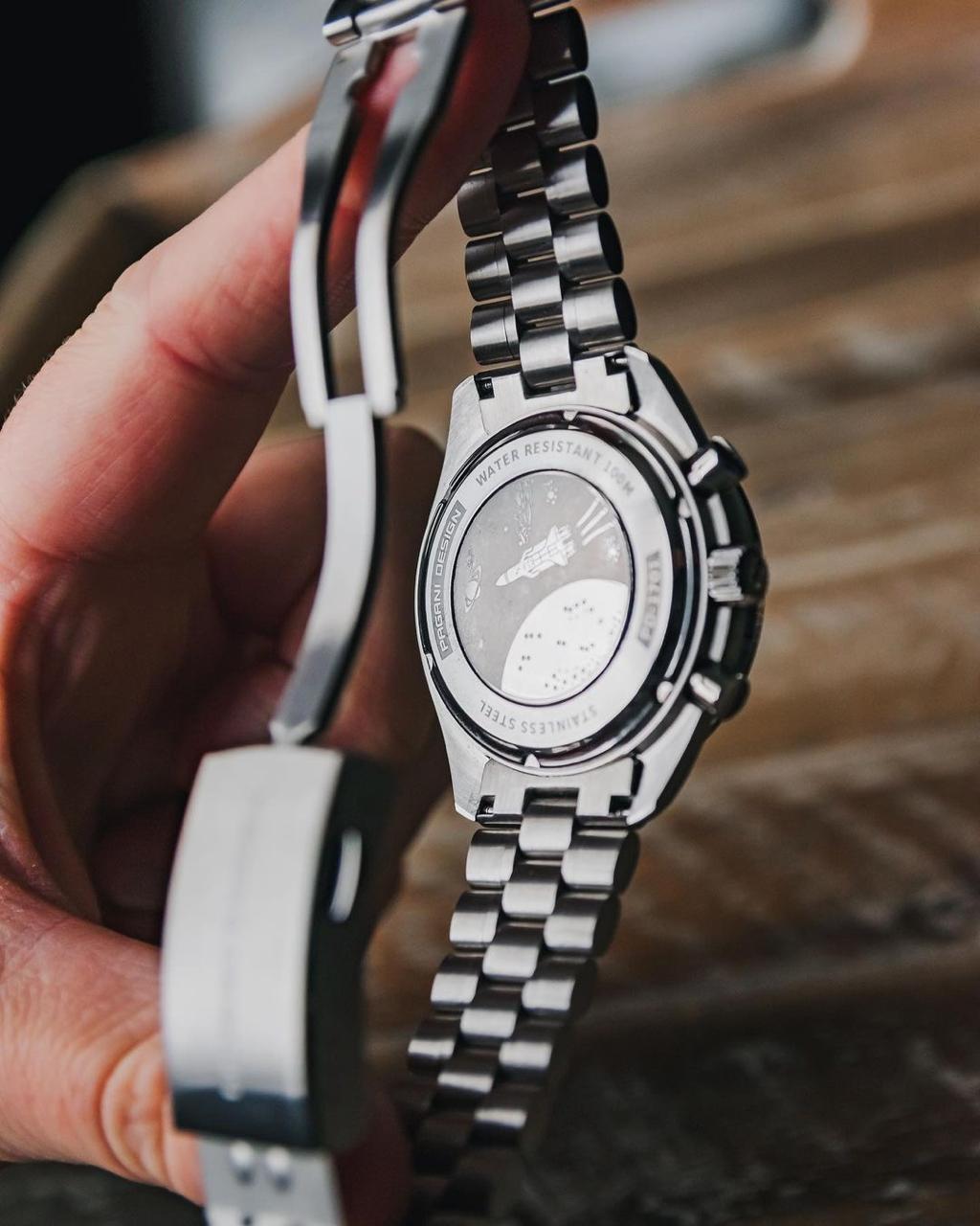 Men Silver Stainless Steel Strap Watch