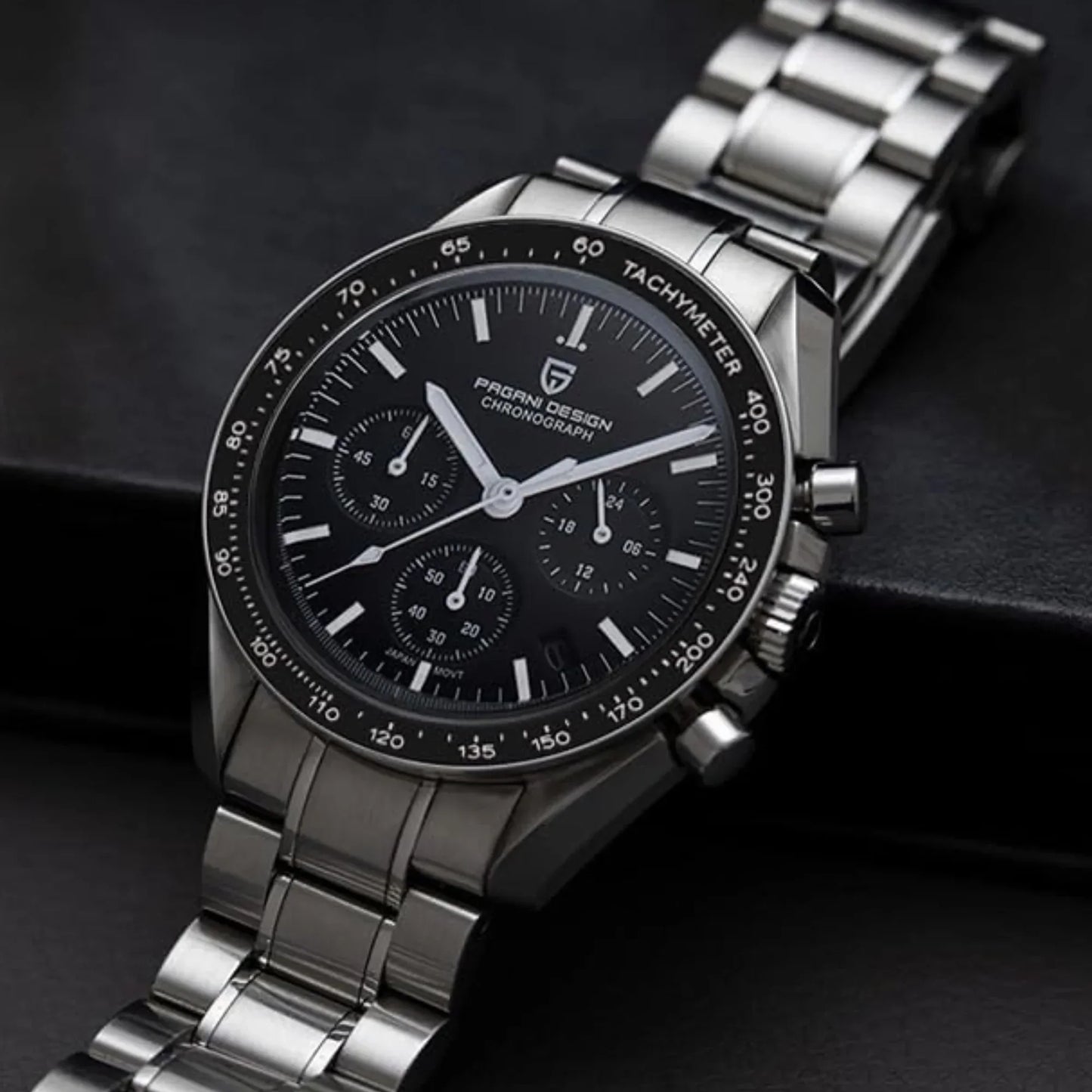 Men Silver Stainless Steel Strap Watch