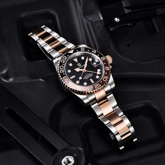 Pagani Design PD-1662 Waterproof Mechanical Automatic Watch Stainless Steel Men's 40MM Watch (Rootbeer)