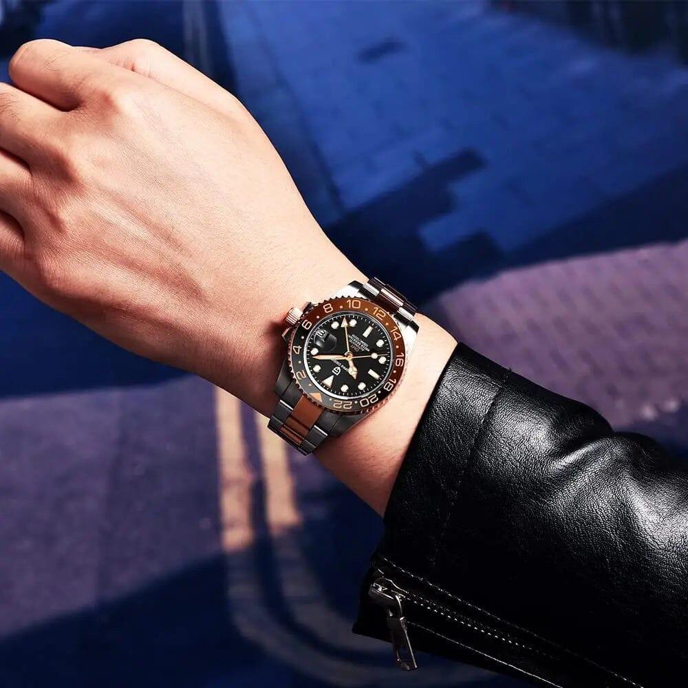 Pagani Design PD-1662 Waterproof Mechanical Automatic Watch Stainless Steel Men's 40MM Watch (Rootbeer)