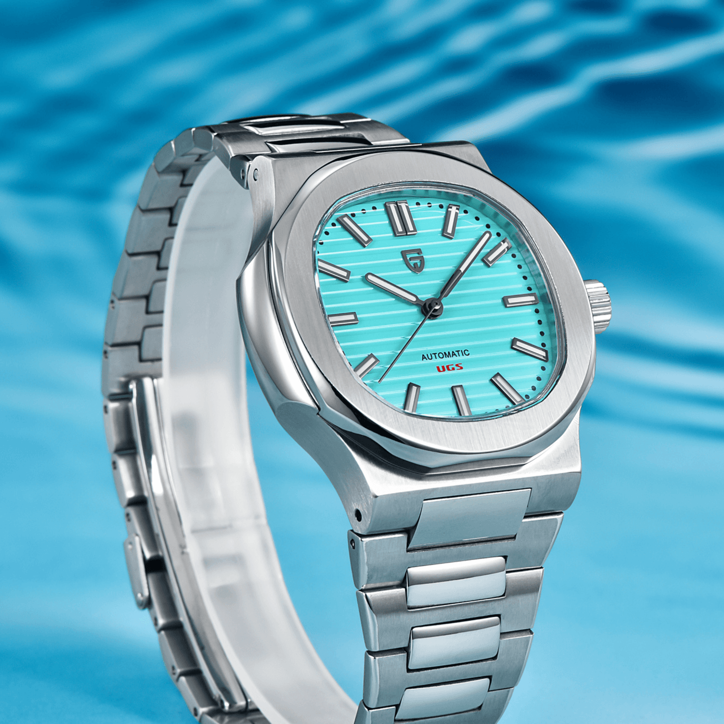 Pagani Design PD-1728 Nautilus Homage Automatic Movement (ST6) | Stainless Steel Dial Men's 40MM Watch | Tiffany Blue Dial