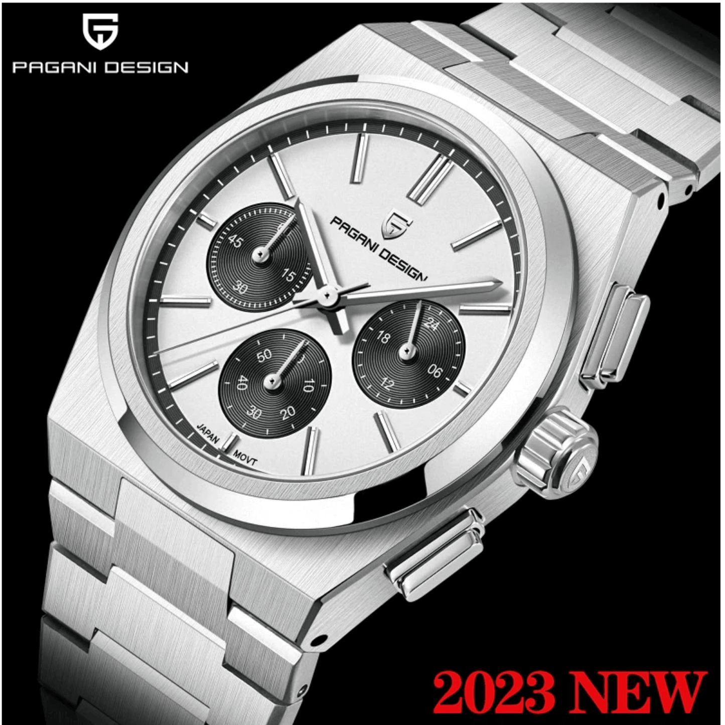 Pagani Design PD-1761 Chronograph Luxury Waterproof Movement (Japanese VK63) | Stainless Steel Men's 40MM Watch