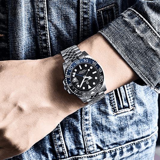 Pagani Design Mechanical Automatic Watch Stainless Steel Men's (Batman) 40MM Watch with Jubilee Bracelet