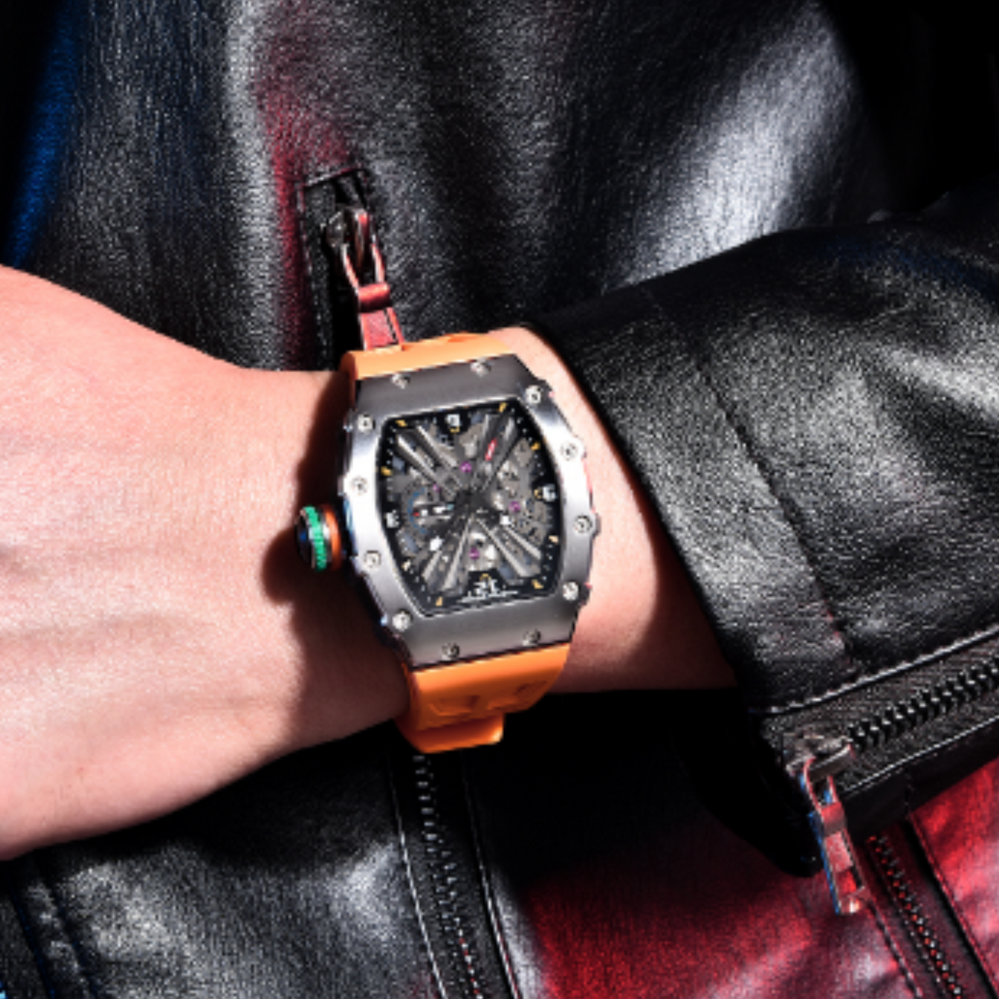 PAGANI DESIGN PD-1738  Waterproof Stainless Steel Skeleton Wristwatch Sport Chronograph Watch for Men - VH65 Movement