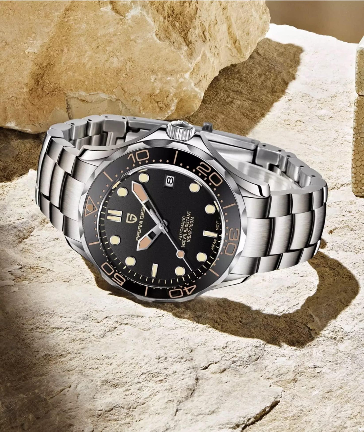Pagani Design PD-1667 40mm Mens Automatic Waterproof Mechanical Watch with (Japanese NH-35 Movement) 007 Seamaster Hommage