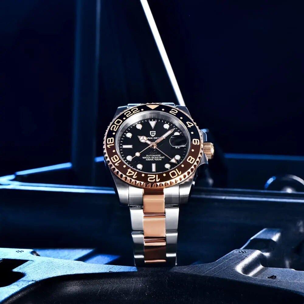 Pagani Design PD-1662 Waterproof Mechanical Automatic Watch Stainless Steel Men's 40MM Watch (Rootbeer)