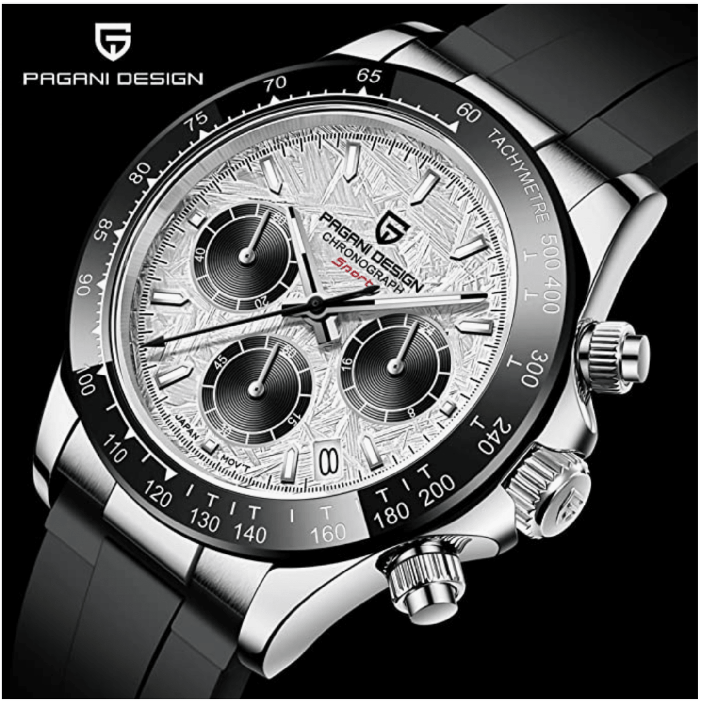 Pagani Design PD-1664 | Luxury | Meca-quartz  Movement (SeikoVK63) | Stainless Steel Men's 40MM Watch (Meteorite Dial)