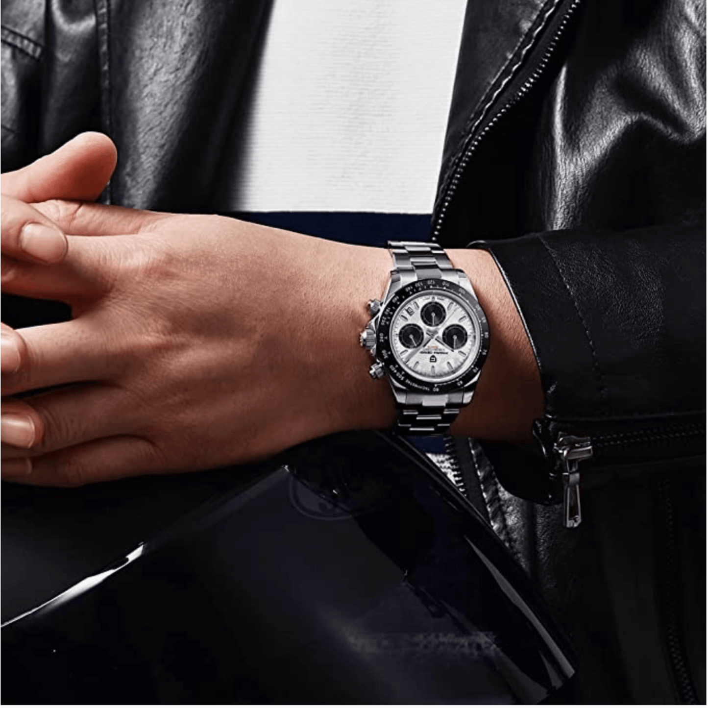Pagani Design PD-1664 | Luxury | Meca-quartz  Movement (SeikoVK63) | Stainless Steel Men's 40MM Watch (Meteorite Dial)