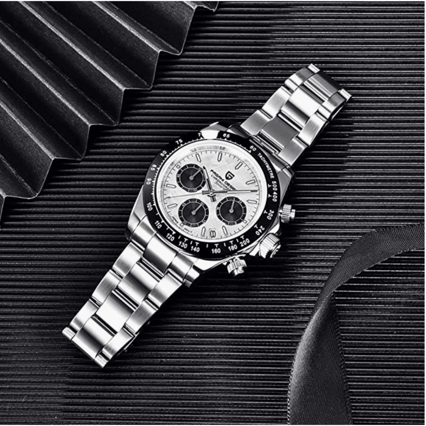 Pagani Design PD-1664 | Luxury | Meca-quartz  Movement (SeikoVK63) | Stainless Steel Men's 40MM Watch (Meteorite Dial)